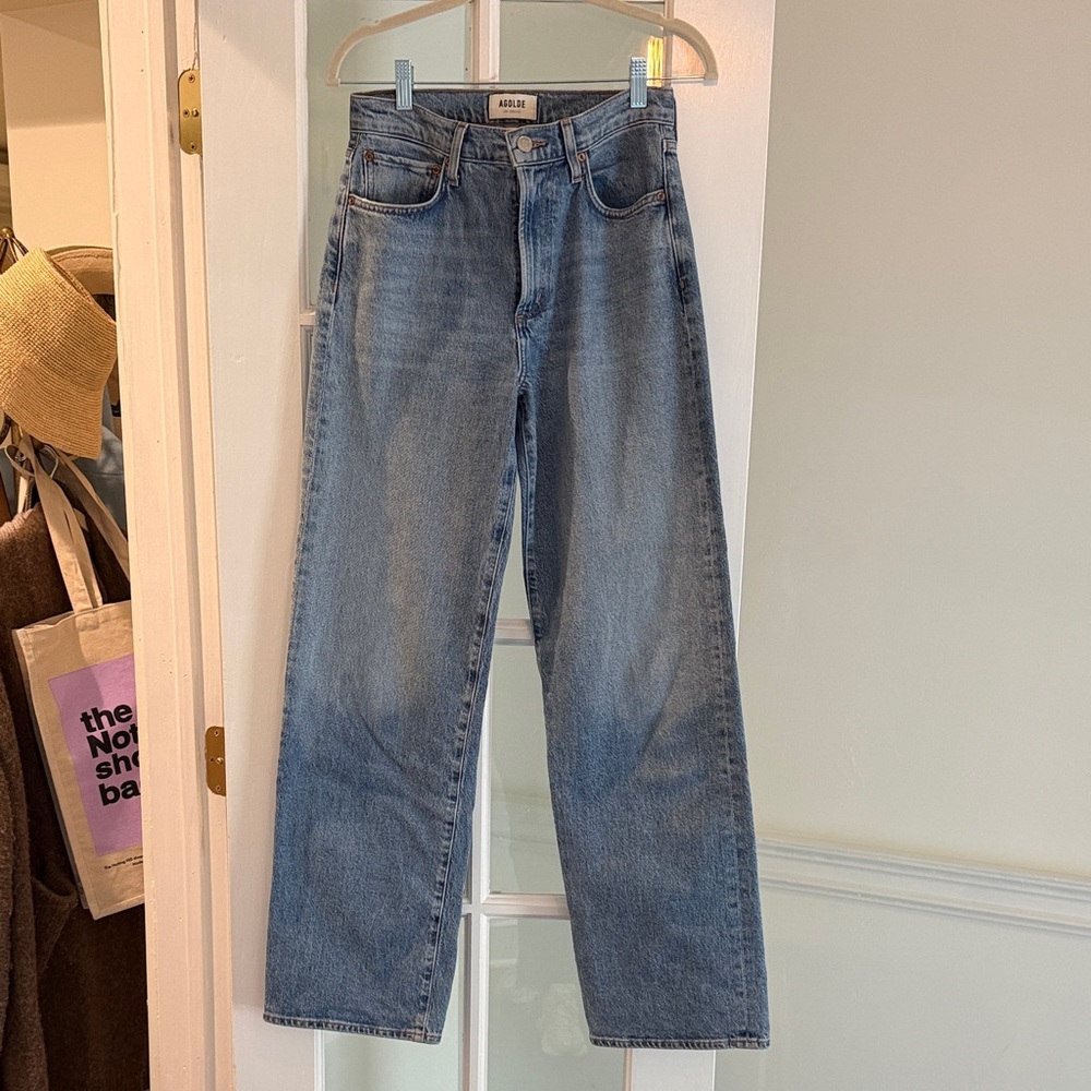 Agolde Light Wash Straight-Leg Jeans